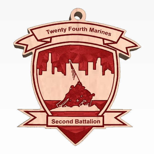 2nd Battalion 24th Marines Wooden Ornament (Other Logo)