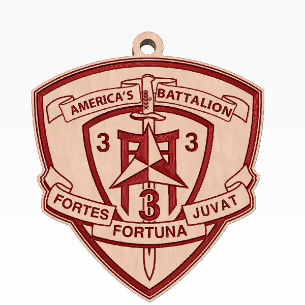 3rd Battalion 3rd Marines Wooden Ornament