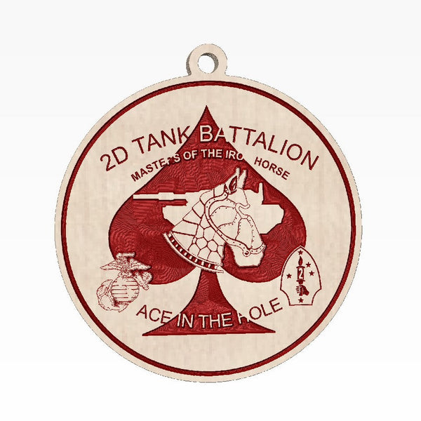 2D TANK BATTALION Wooden Ornament