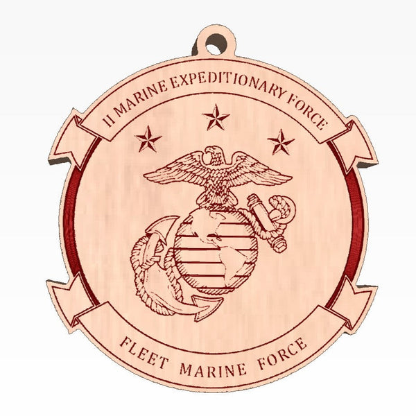 2 Marine Expeditionary Force Wooden Ornament