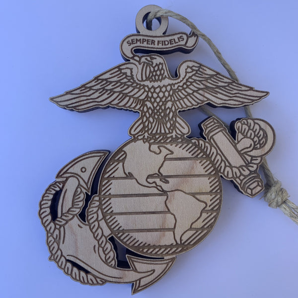 USMC EGA, USMC Eagle Globe and Anchor , Wooden Ornament