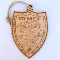 III Marine Expeditionary Force ( 3mef ) Wooden Ornament