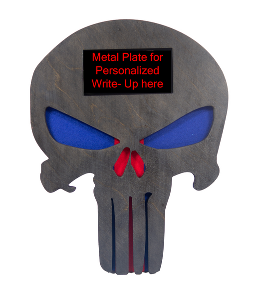 Punisher Skull with Felt Blood Stripe